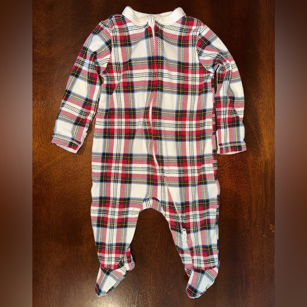 Old Navy Red Plaid Baby Onesie